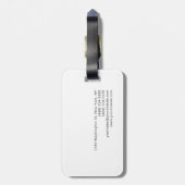 Moderne, stijlvolle monogram Blue White Hairdresse Bagagelabel (Achterkant verticaal)