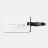 Moderne, stijlvolle monogram Blue White Hairdresse Bagagelabel (Achterkant horizontaal)