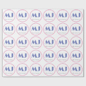 Moderne, stijlvolle monogram Blue White Hairdresse Cadeaupapier (Vlak)