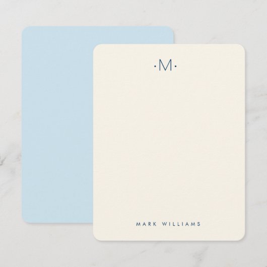 Moderne stijlvolle monogram briefpapier notitiekaartje (Voorkant / Achterkant)