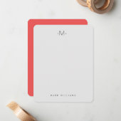 Moderne stijlvolle monogram briefpapier notitiekaartje (Voorkant / Achterkant in situ)