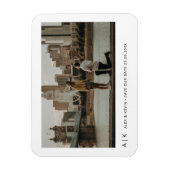 Moderne, stijlvolle monogram foto slaat de datum o magneet (Verticaal)