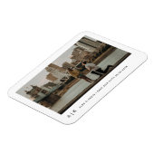 Moderne, stijlvolle monogram foto slaat de datum o magneet (Linkerzijde)