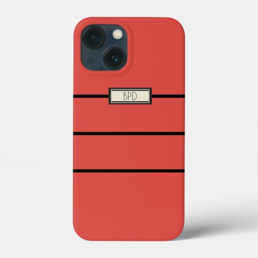 Moderne stijlvolle monogram gemerkt Cool Rode Cute Case-Mate iPhone Case (Achterkant)