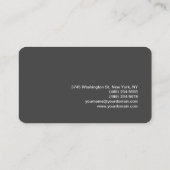 Moderne stijlvolle monogram grijze haarlijst visitekaartje (Achterkant)