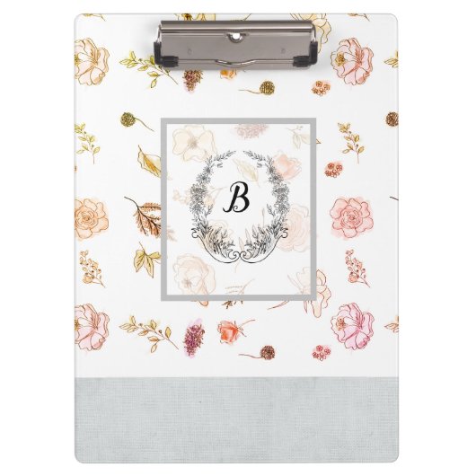 Moderne, stijlvolle monogram meisjes 1974 klembord (Voorkant)