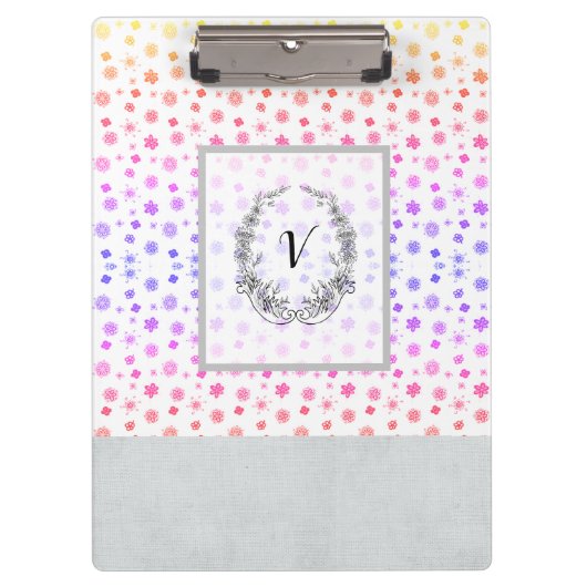 Moderne stijlvolle monogram meisjes klembord (Voorkant)