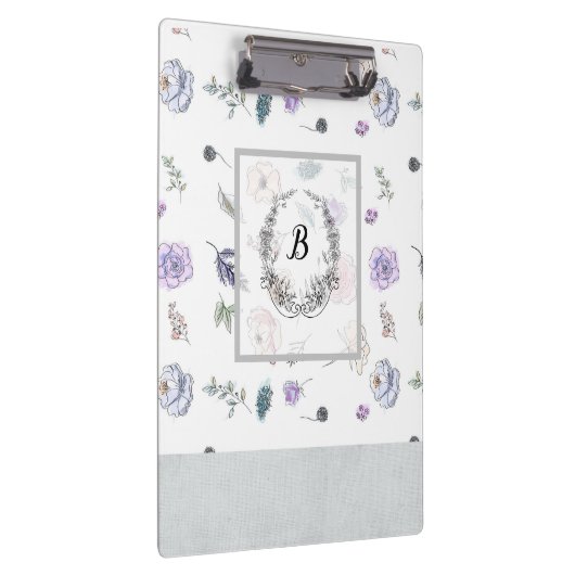 Moderne, stijlvolle monogram meisjespatronen #2 klembord (Rechts)