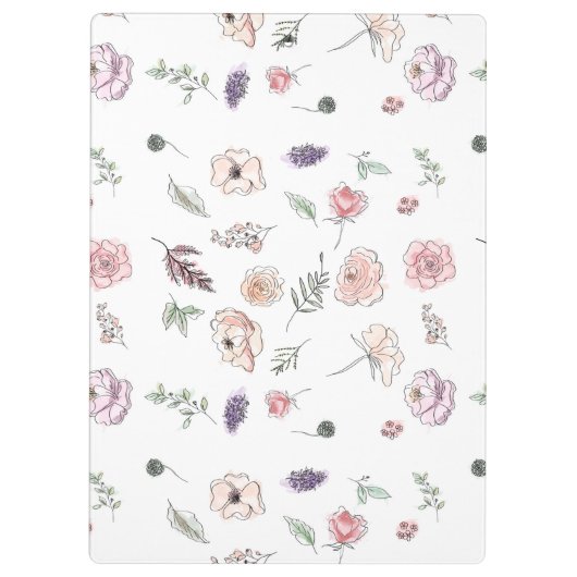 Moderne stijlvolle monogram meisjespatronen #3 klembord (Achterkant)