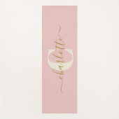 Moderne stijlvolle monogram naam roze rood yogamat (Voorkant)