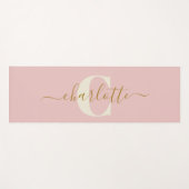 Moderne stijlvolle monogram naam roze rood yogamat (Voorkant (horizontaal))