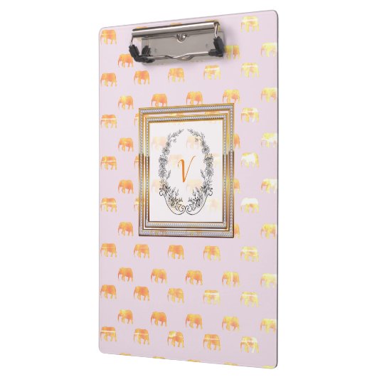 Moderne, stijlvolle monogram patronen Elephants Go Klembord (Links)