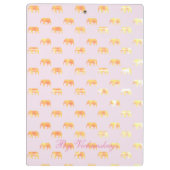 Moderne, stijlvolle monogram patronen Elephants Go Klembord (Achterkant)