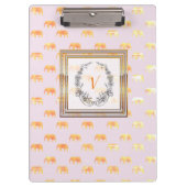 Moderne, stijlvolle monogram patronen Elephants Go Klembord (Voorkant)