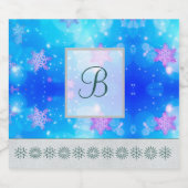 Moderne stijlvolle monogram patronen | Sneeuwfeest Likeurfles Etiket (Enkel label)