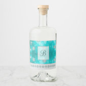 Moderne stijlvolle monogram patronen | Sneeuwfeest Likeurfles Etiket (Voorkant)