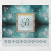 Moderne stijlvolle monogram patronen | Sneeuwfeest Likeurfles Etiket (Enkel label)
