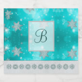 Moderne stijlvolle monogram patronen | Sneeuwparti Likeurfles Etiket (Enkel label)