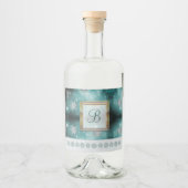 Moderne stijlvolle monogram patronen | Sneeuwparti Likeurfles Etiket (Voorkant)