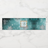 Moderne stijlvolle monogram patronen | Sneeuwparti Waterfles Etiket (Enkel label)