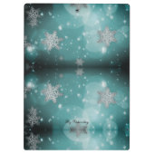 Moderne, stijlvolle monogram patronen Winter Snowf Klembord (Achterkant)