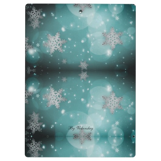 Moderne, stijlvolle monogram patronen Winter Snowf Klembord (Achterkant)