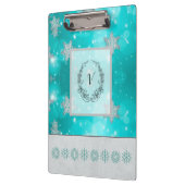 Moderne, stijlvolle monogram patronen Winter Snowf Klembord (Links)