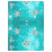 Moderne, stijlvolle monogram patronen Winter Snowf Klembord (Achterkant)