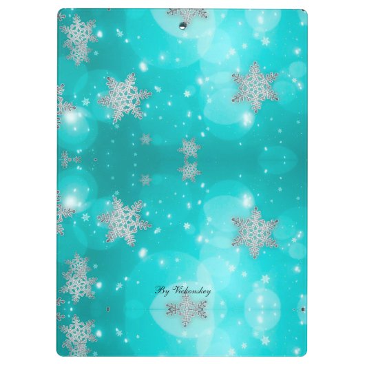 Moderne, stijlvolle monogram patronen Winter Snowf Klembord (Achterkant)