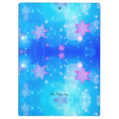 Moderne, stijlvolle monogram patronen Winter Snowf Klembord (Achterkant)
