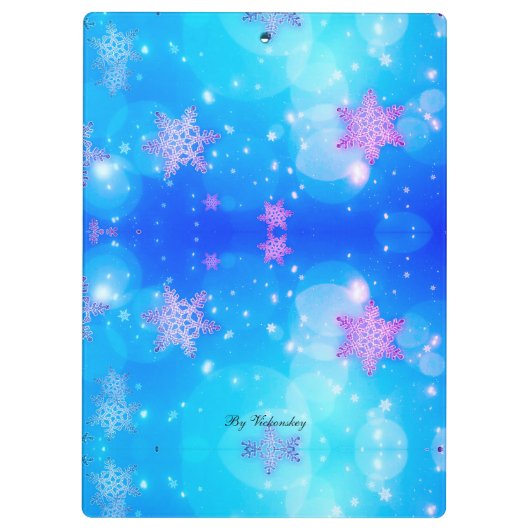 Moderne, stijlvolle monogram patronen Winter Snowf Klembord (Achterkant)