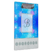 Moderne, stijlvolle monogram patronen Winter Snowf Klembord (Rechts)