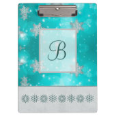 Moderne, stijlvolle monogram patronen Winter Snowf Klembord (Voorkant)