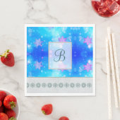 Moderne, stijlvolle monogram patronen Winter Snowf Servet (Insitu)