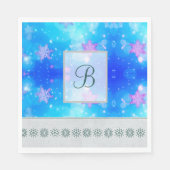 Moderne, stijlvolle monogram patronen Winter Snowf Servet (Voorkant)