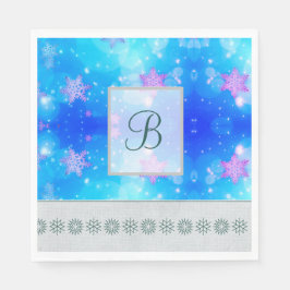 Moderne, stijlvolle monogram patronen Winter Snowf Servet