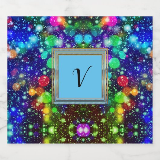 Moderne stijlvolle monogram patronen winterfeest bier etiket (Enkel label)