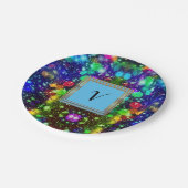 Moderne stijlvolle monogram patronen winterfeest papieren bordje (Gekanteld)