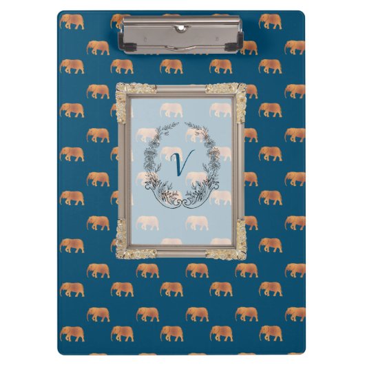 Moderne stijlvolle monogram patroonliften klembord (Voorkant)