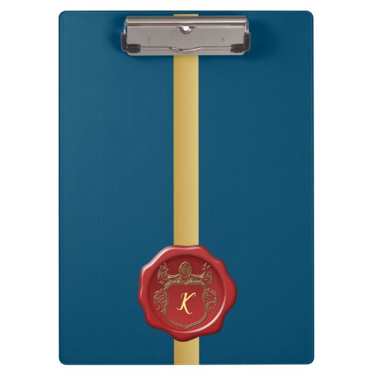 Moderne stijlvolle monogram patroonstempel klembord (Voorkant)