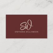 Moderne Stijlvolle Monogram QR Code Minimale Brick Visitekaartje (Voorkant)