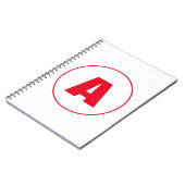 Moderne stijlvolle monogram rode initiële letter w notitieboek (Linkerzijde)