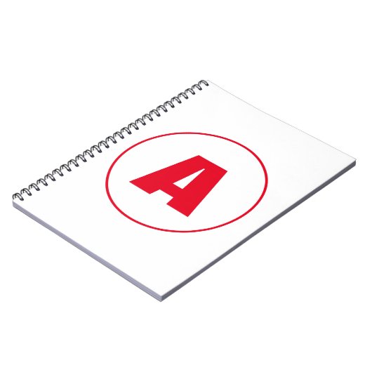 Moderne stijlvolle monogram rode initiële letter w notitieboek (Linkerzijde)