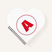 Moderne stijlvolle monogram rode initiële letter w notitieboek (Voorkant)