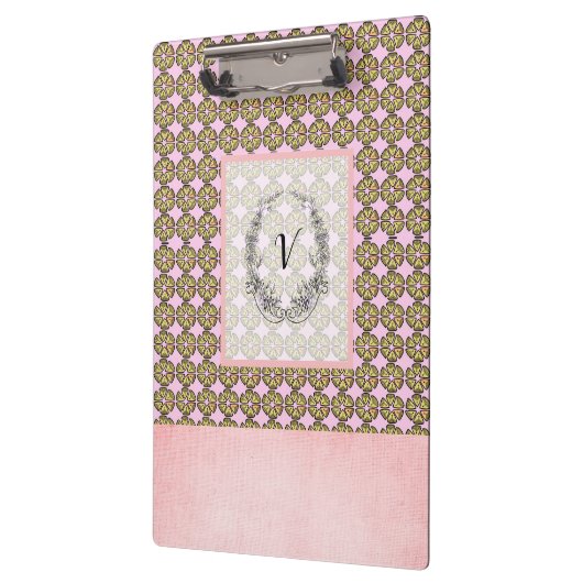 Moderne stijlvolle monogram rotsachtige patronen klembord (Links)