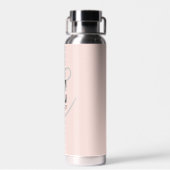 Moderne Stijlvolle Monogram Typografie Blush Pink Waterfles (Achterkant)
