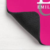 Moderne Stijlvolle Monogram Typografie Hot Pink Muismat (Hoek)