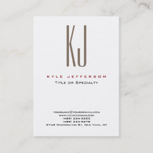Moderne Stijlvolle Monogram Wit Schoon Trend Visitekaartje