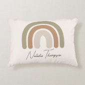 Moderne, stijlvolle monogrammaticale regenboogroze accent kussen (Voorkant)