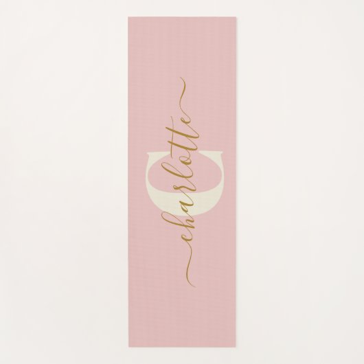 Moderne, stijlvolle monogrammen, Blush Pink Yogamat (Voorkant)
